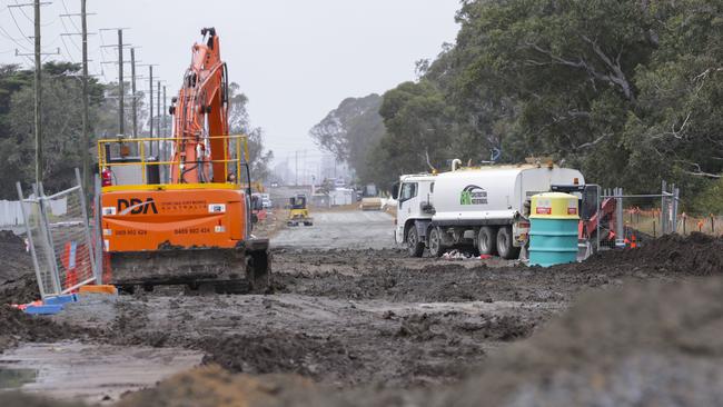 Roadworks on Thompsons Rd in Lyndhurst. Picture: Wayne Taylor