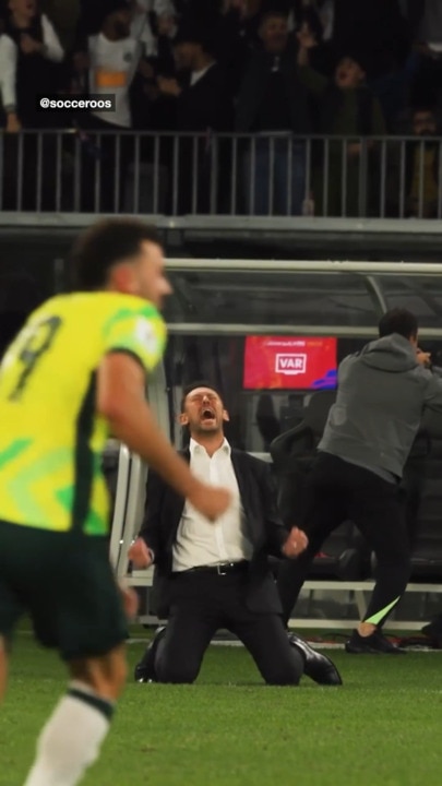 Socceroos coach overcome with emotion