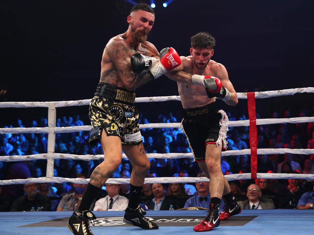 Brubaker and Ty Telford (R) put on one of the best domestic fights of 2019. Picture: Cameron Spencer/Getty Images