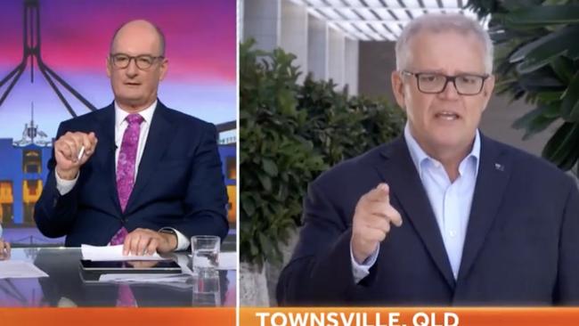 Prime Minister Scott Morrison and Sunrise host David Koch had a few tense moments during the Wednesday morning interview.