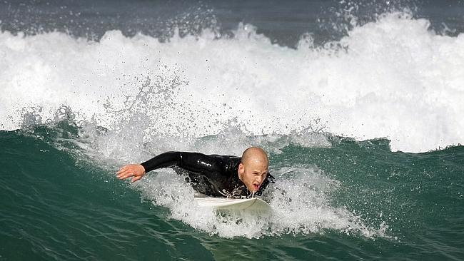 Gary Ablett at Jan Juc, Torquay, during his Geelong days.