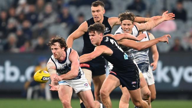 The Geelong vs Carlton game lst weekend at the MCG. Picture: Quinn Rooney/Getty Images