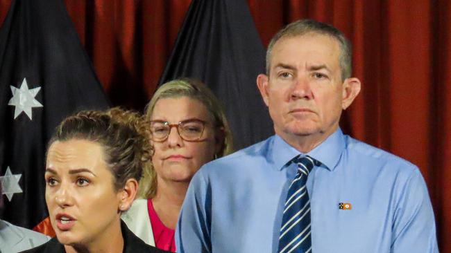 Minister Robyn Cahill, Chief Minister Lia Finocchiaro, Minister Marie-Clare Boothby and Deputy Chief Minister Gerard Maley Picture: Darcy Fitzgerald