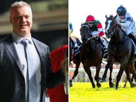 Trainer Simon Miller and Amelia's Jewel falling short again behind Overpass in The Quokka last year. Pictures: Racing Photos and Western Racepix