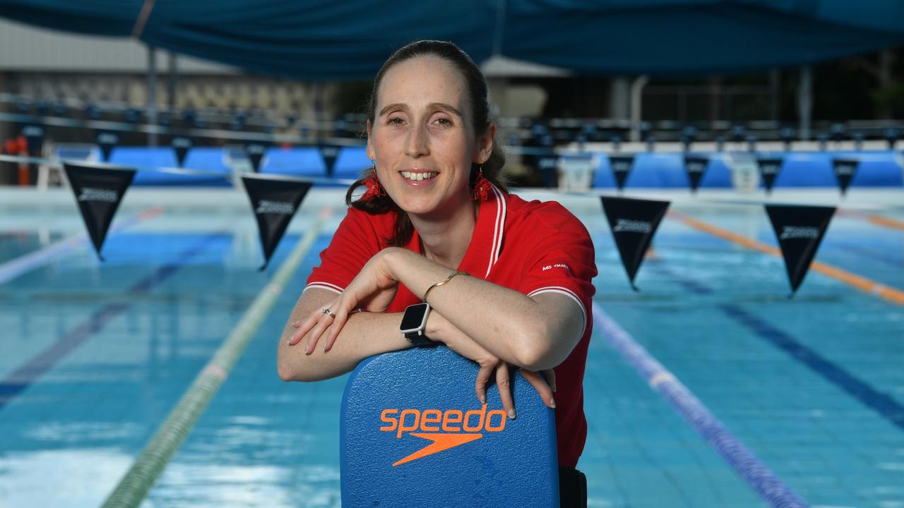 Kate Casey, who lives with multiple sclerosis, will participate in the MS Super Splash at Long Tan Memorial Pool on Saturday. Picture: Evan Morgan
