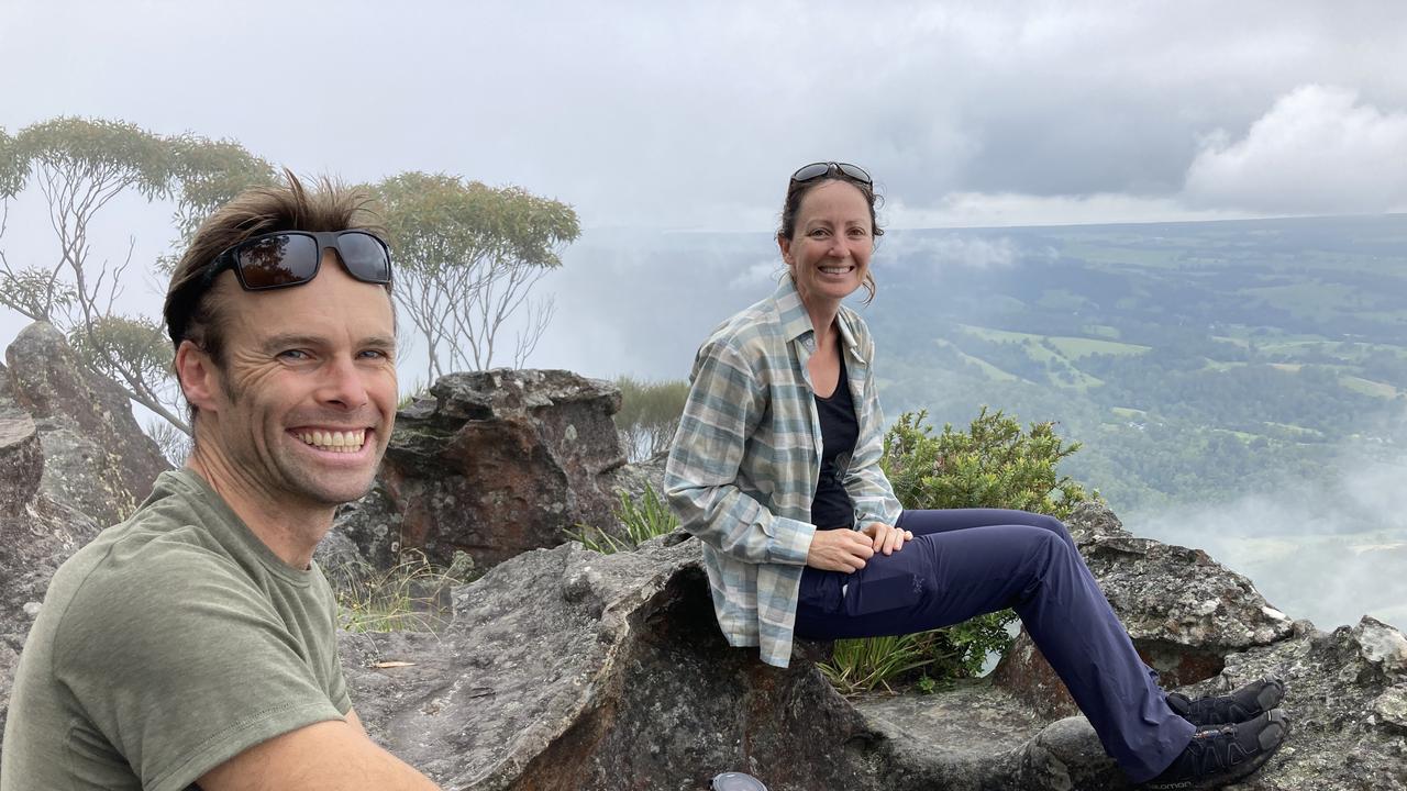 Mathew Farrell and his fiancee Karen Waller. Mr Farrell was killed in a solo plane crash in Victoria's high country in September 2022. Picture: Supplied