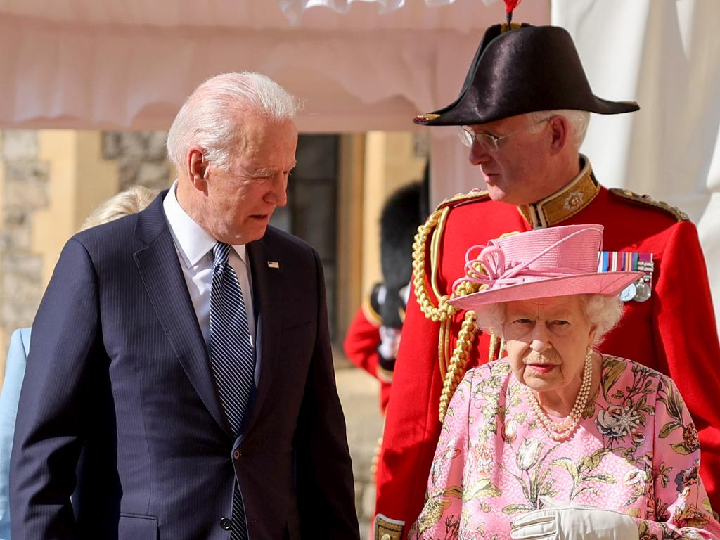 Joe Biden with the Queen at Windsor in 2021. Picture: Getty Images