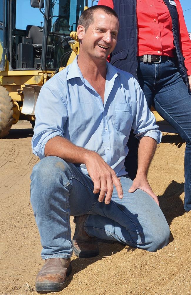 Jason Reker with members of the Gympie Show Society when he was the owner operator of Gympie Grader Hire.