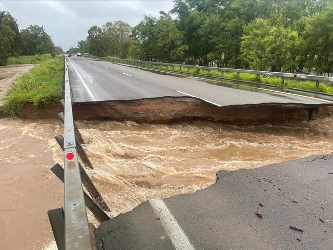 The Bruce Highway’s Ollera Ck bridge on Wednesday.