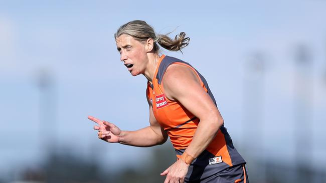 Cora Staunton will become the second GWS players to play in 50 AFLW matches when the Giants wrap up the season on Sunday. Picture; Jack Thomas/Getty Images