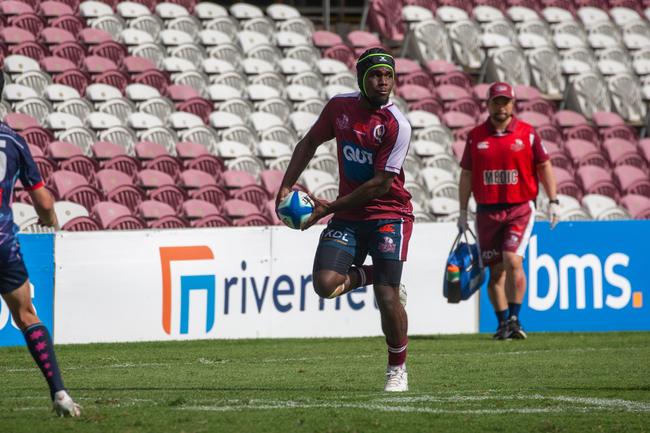 Dan Malum was everpresent chasing kicks for Queensland. Picture credit: QRU Media/ Anthony Wingard.