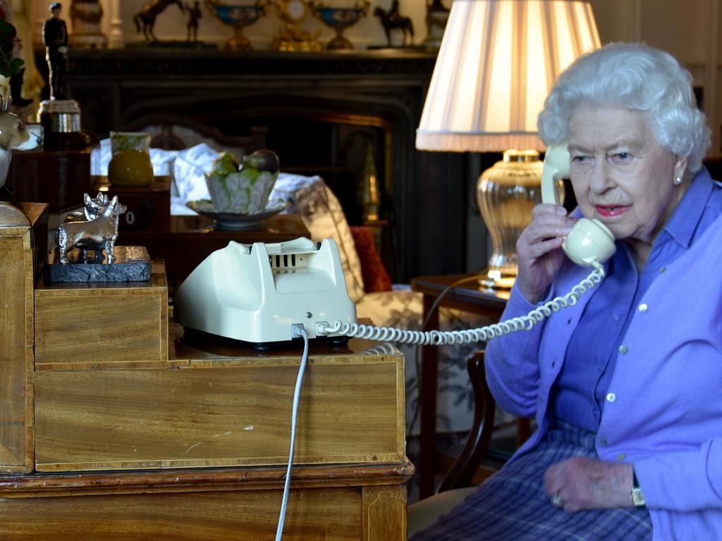 The Queen conducted her weekly audience with the Prime Minister via phone. Picture: AFP