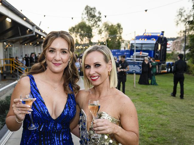Emma Pattinson (left) and Vanessa Gleeson at the LifeFlight Toowoomba Gala at The Goods Shed, Saturday, May 24, 2025. Picture: Kevin Farmer