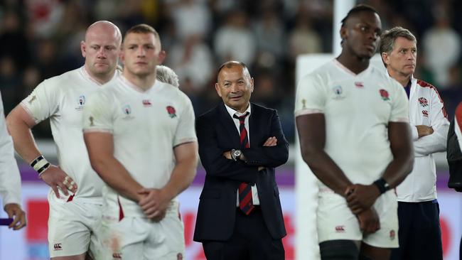 Jones and his England team after the World Cup final defeat in 2019. Picture: Getty Images