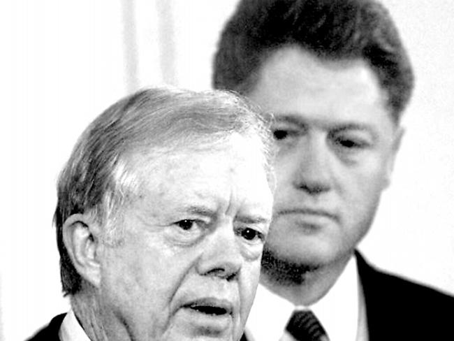 Jimmy Carter with Bill Clinton in 1994.