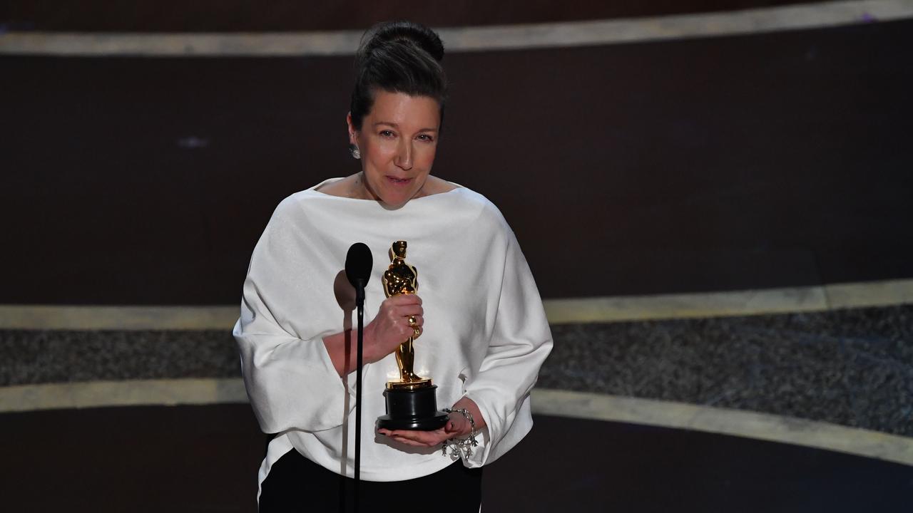 Best Costume Design: <i>Little Women</i>. British costume designer Jacqueline Durran accepts the award. Picture: AFP