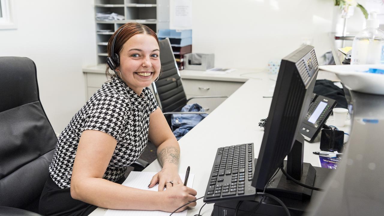 Georgia Hanrahan at work at her traineeship . Picture: Kevin Farmer