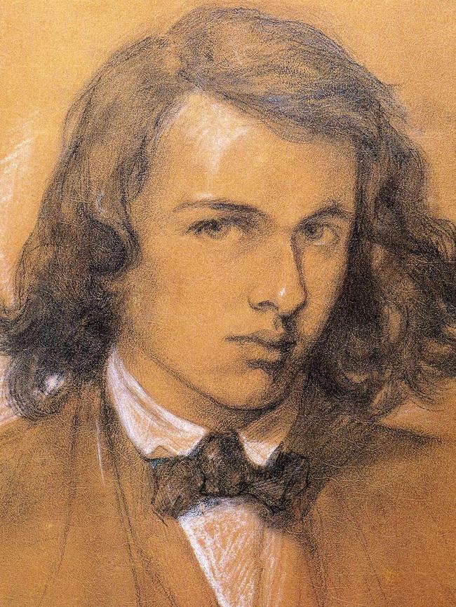 Dante Gabriel Rossetti in an 1847 chalk and pen self portrait. Picture: National Portrait Gallery London