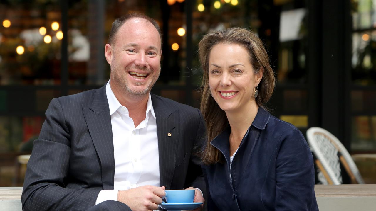 Carlton president Luke Sayers with his wife Cate are selling their Hawthorn East house. Picture: Stuart McEvoy.