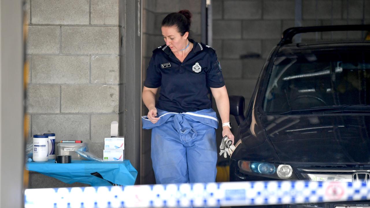 The tightly wrapped body of Tanya Lee Glover that was partially buried and covered in clothing and bedding was found under a unit complex in Alderley in Brisbane’s north. Picture: NCA NewsWire / John Gass