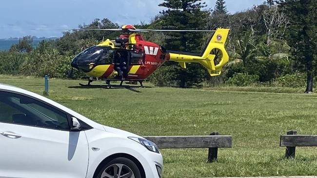 Rescue crews are at Point Arkwright after a woman fell 10m at a Sunshine Coast cliff.