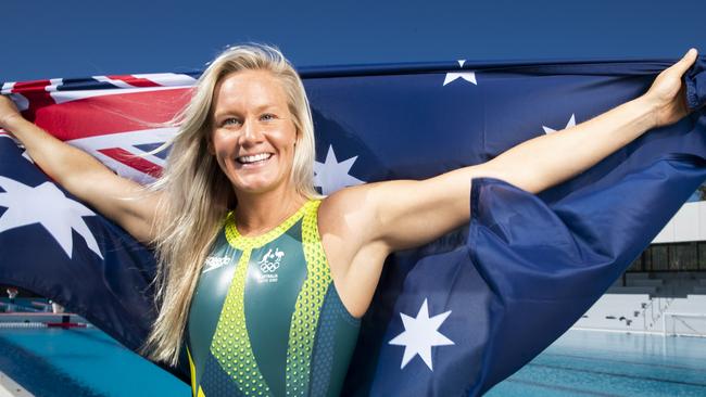 Water Polo star and team skipper Rowie Webster is excited to lead the Stingers at the Tokyo Olympics. Picture Lachie Millard