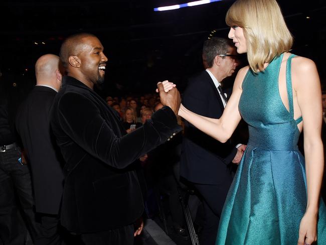 Friends again ... Kanye West and Taylor Swift are planning to work together. Picture: Larry Busacca/Getty Images for NARAS