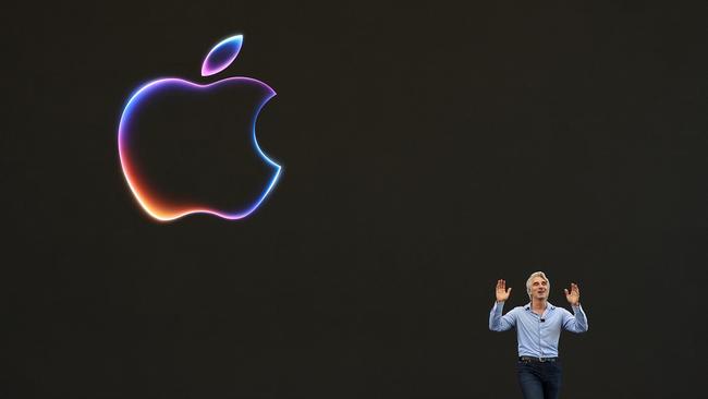 Craig Federighi, Apple’s senior vice president of software engineering, speaking at the company’s Worldwide Developers conference.