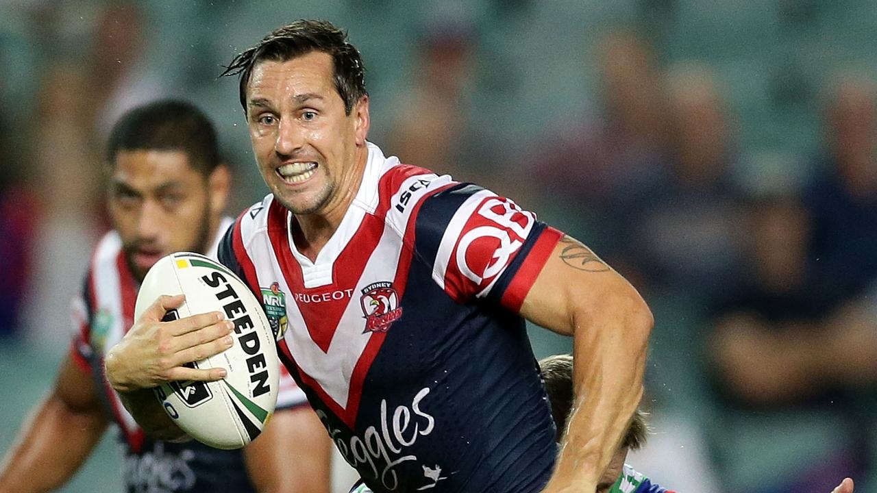 The Roosters have shot down claims they want to sign Mitchell Pearce for 2024, but coach Trent Robinson says there are plans in place to bring him back to the club eventually. Picture: Mark Metcalfe / Getty Images