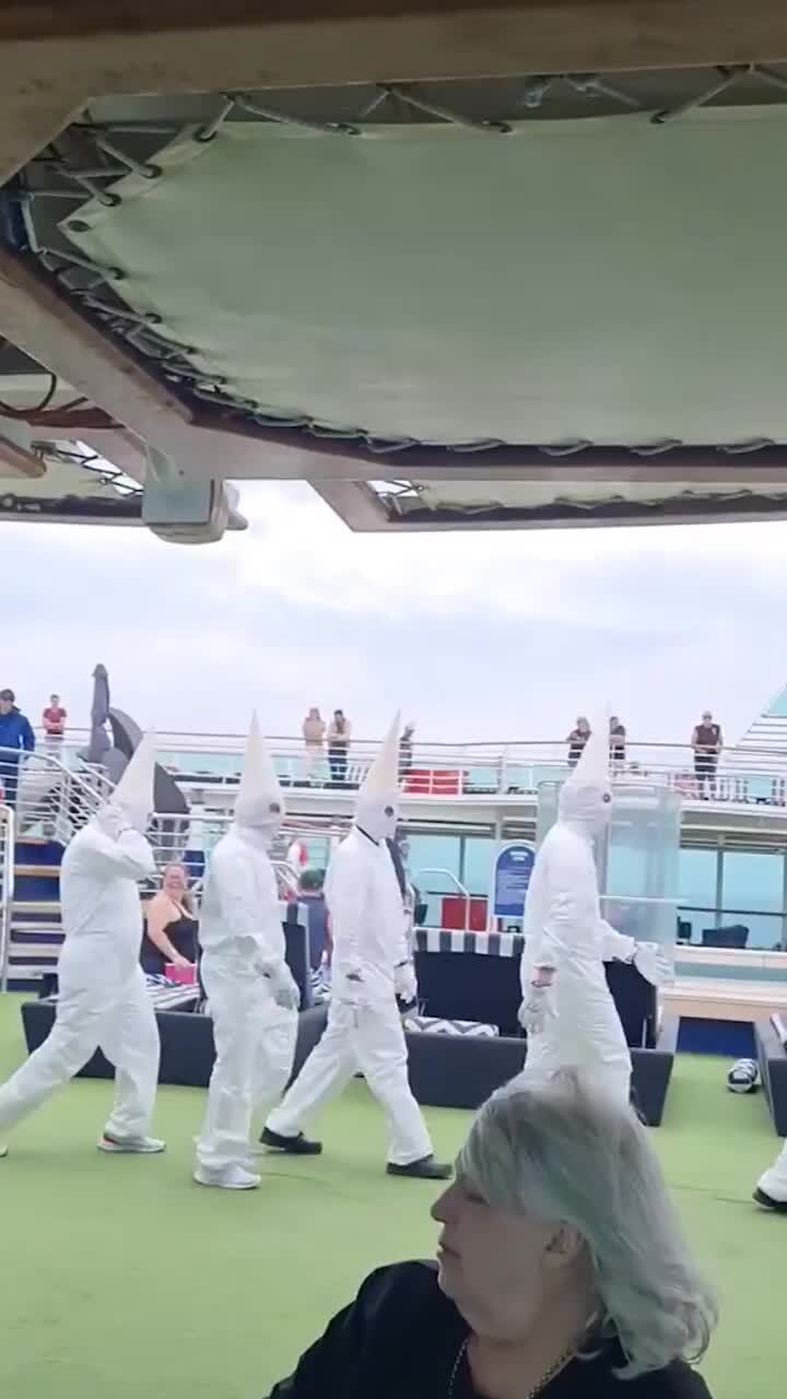 Shock as P & O staff come out dressed as 'KKK members'