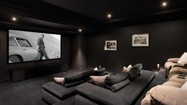 The cinema room at 35 Morgan Street, in Brisbane's Ascot