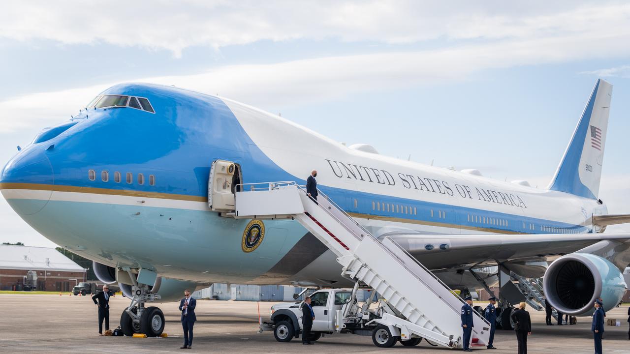 The 800,000-pound flying fortress extends the power of the White House into the skies. Picture: Adam Schultz/ Official White House