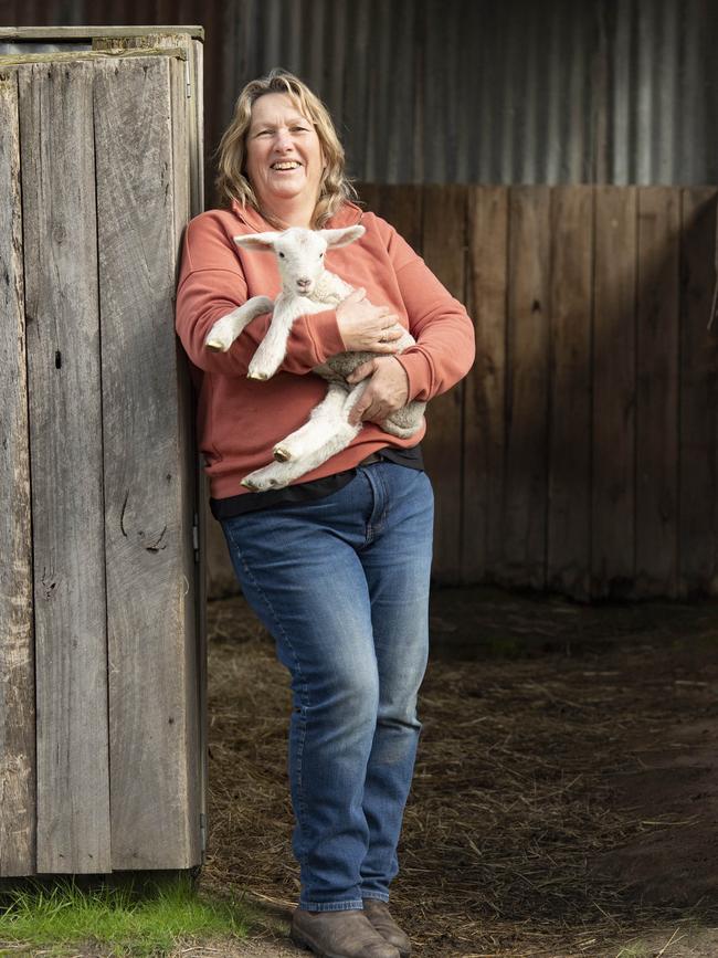 Viv Philpotts on her Lancefield farm. Picture: Zoe Phillips