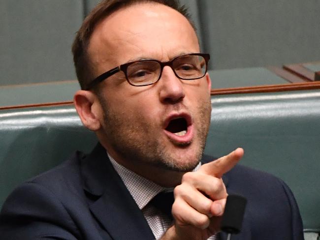 Greens Member for Melbourne Adam Bandt during Question Time in the House of Representatives at Parliament House in Canberra, Thursday, May 24, 2018. (AAP Image/Mick Tsikas) NO ARCHIVING