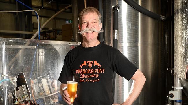 Beer-maker Frank Samson at The Prancing Pony brewery at Mount Barker. Photo: Dave Cronin