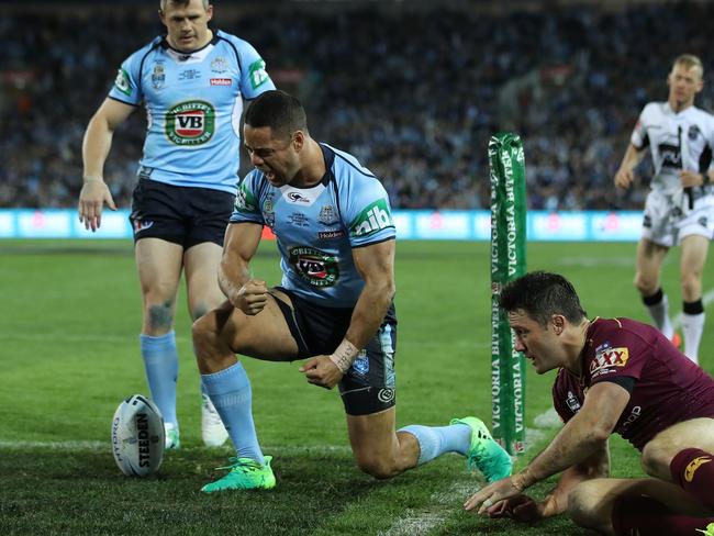 Jarryd Hayne of the Blues celebrates. Picture: Getty Images