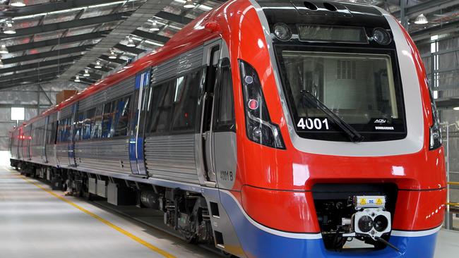 A completed A-Class electric rail car for the Seaford line. Picture: Simon Cross