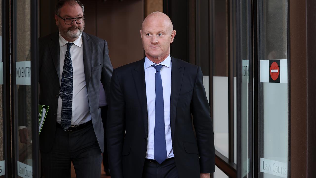 Former CBA chief executive Ian Narev leaves court after giving evidence regarding his knowledge of money laundering under his watch. Picture: Jane Dempster