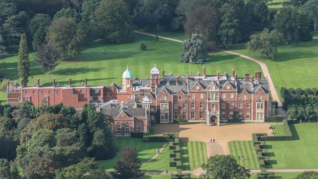 Aerial view of Sandringham Hall which is surrounded by 20,000 acres of Norfolk parkland. Picture:Getty Images