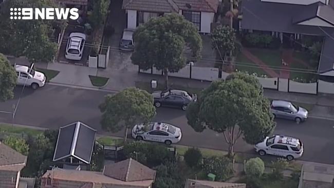 A man's dead body has been found in a rubbish bin in Preston, Melbourne's north. Picture: Nine News.