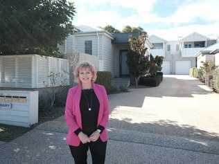 House Estate agent Leanne Gillam out the front of 2/170 Mary St. Picture: Matthew Newton