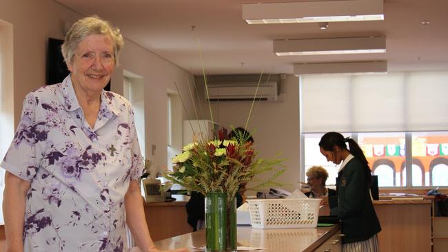 Sister Barbara McDonough at the Barbara McDonough Student centre at OLMC Parramatta.