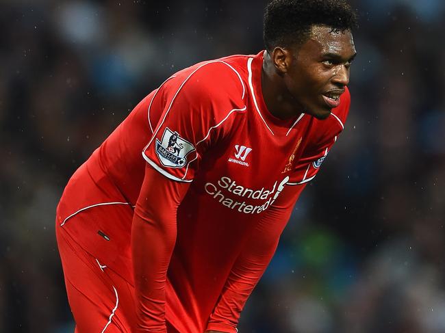 MANCHESTER, ENGLAND - AUGUST 25: Daniel Sturridge of Liverpool looks dejected during the Barclays Premier League match between Manchester City and Liverpool at the Etihad Stadium on August 25, 2014 in Manchester, England. (Photo by Laurence Griffiths/Getty Images)