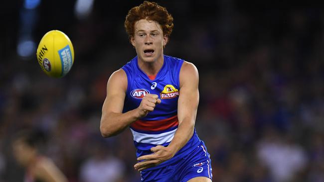 Ed Richards in action for the Western Bulldogs.