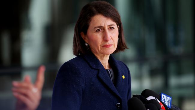 NSW Premier Gladys Berejiklian provides a Covid-19 update on Thursday. Picture: NCA NewsWire / Nikki Short