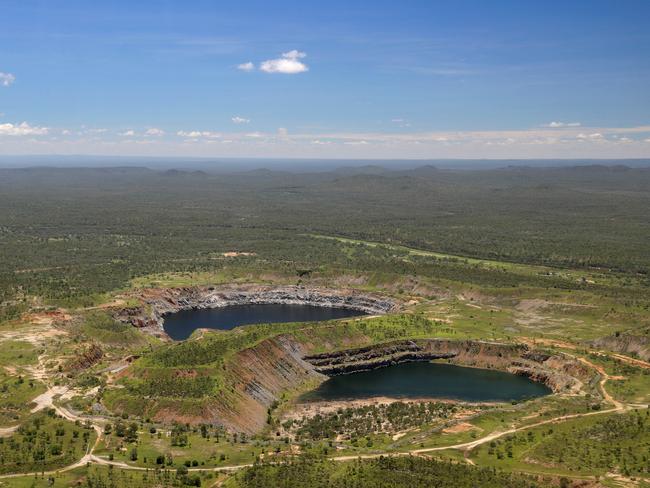 A water reservoir at Kidston, 400km southwest of Cairns, which will be the site for the Kidston pump storage hydro project. Picture: Marc McCormack