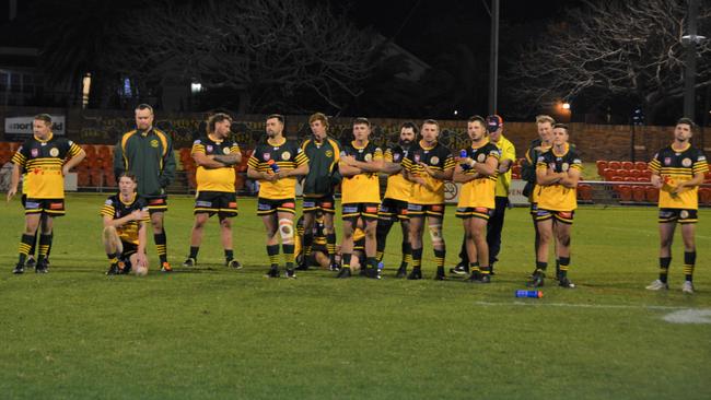 Players from Wattles Warriors reserve-grade side after their four point loss to Dalby.