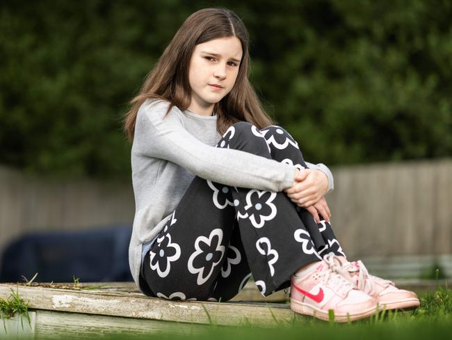 Shaylah swallowed a button battery when she was five years old and suffered from random daily vomiting, refusal to eat, abdominal pain and gurgling sound in her throat. Picture: Tony Gough