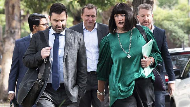 Raylene Castle and Andrew Hoare arrive ahead of Rugby Australia's code of conduct hearing into social media posts by Israel Folau last year