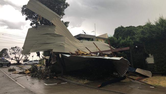 Strong winds have torn the roof off this beachside property at Aspendale. Picture: Supplied